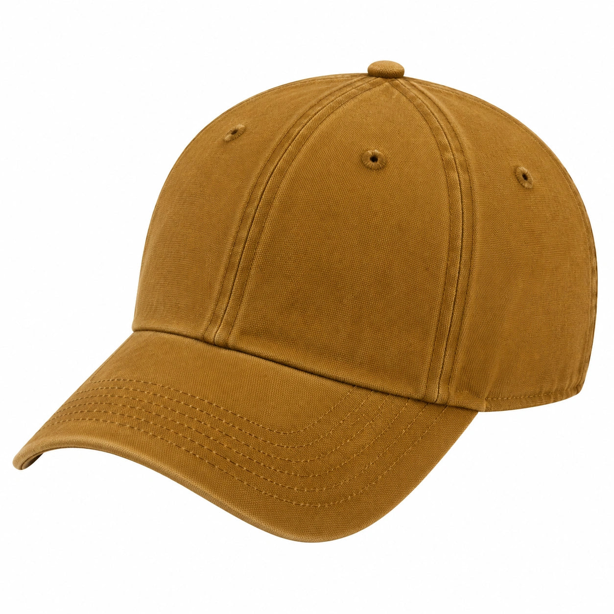 Cappellino da baseball taglia unica in tessuto marrone cammello con visiera curva stile casual