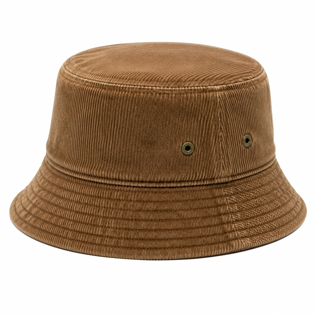 Cappello pescatore taglia unica in tessuto a coste marrone stile casual
