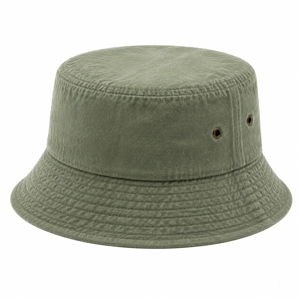 Cappello pescatore taglia unica in tessuto verde oliva con tesa ampia traspirante