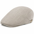 Berretto coppola taglia unica in tessuto beige regolabile stile classico