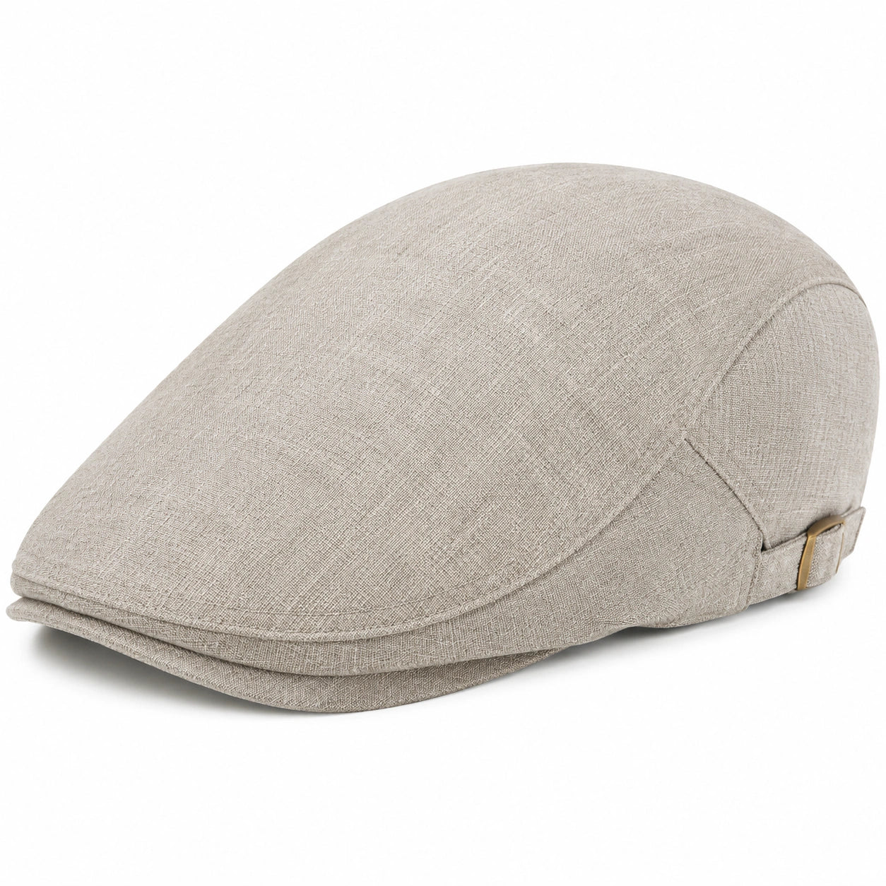 Berretto coppola taglia unica in tessuto beige regolabile stile classico
