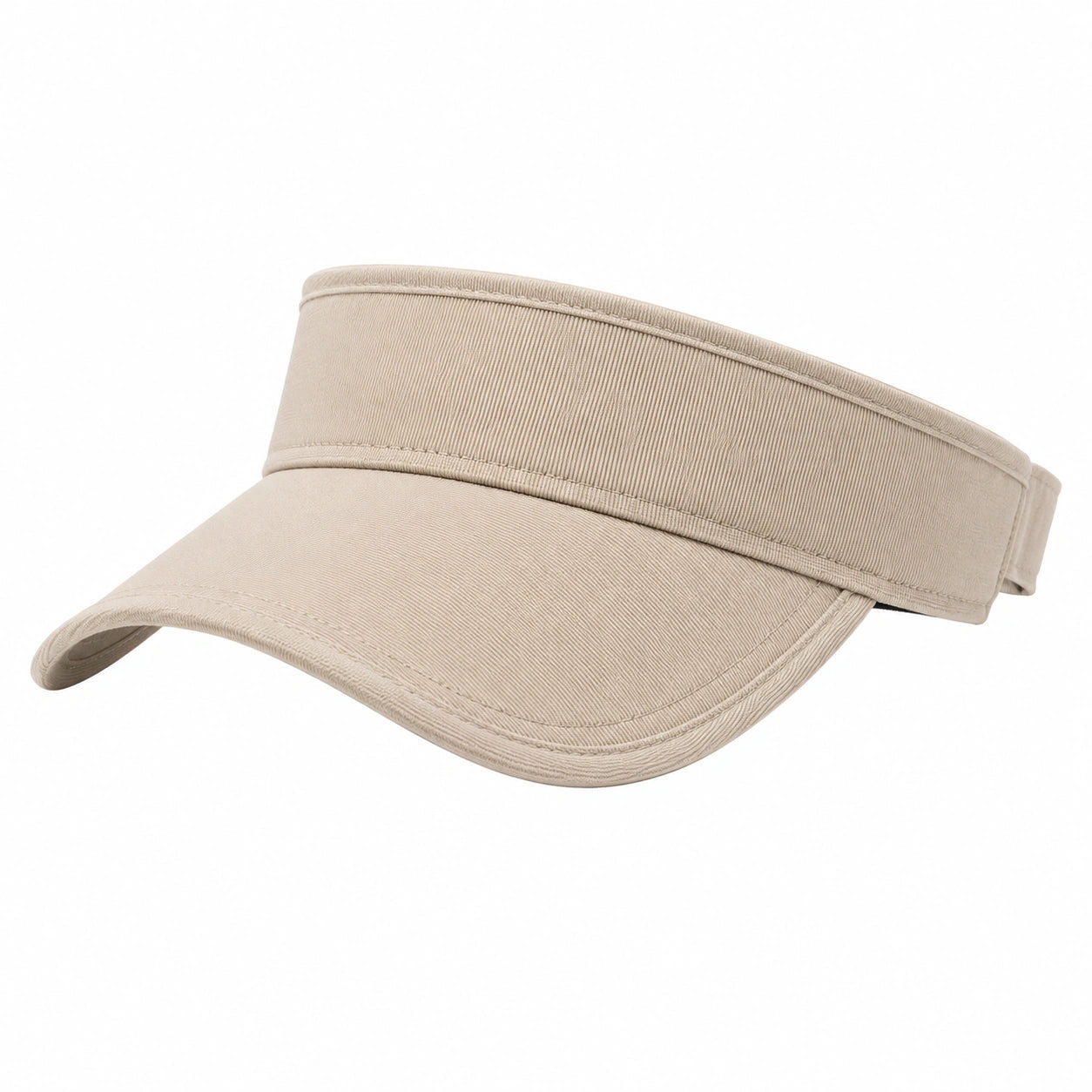 Visiera da donna taglia unica in tessuto beige con chiusura regolabile